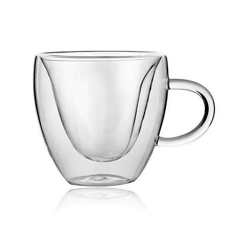 Heart-Shaped Double Wall Glass Mug