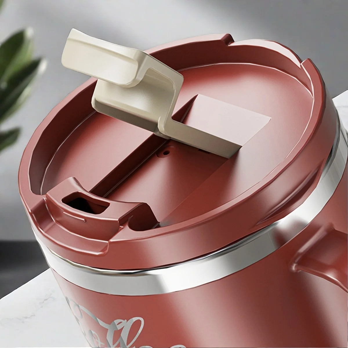 Insulated Stainless Steel Coffee Mug with Lid & Handle